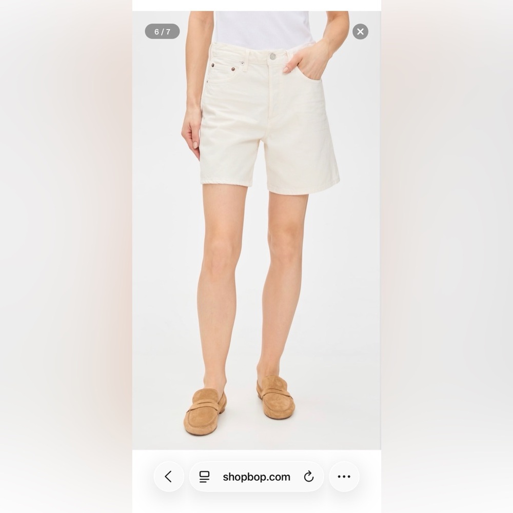 AGOLDE Dame high rise baggy shorts Fortune Cookie off white 27 NWT